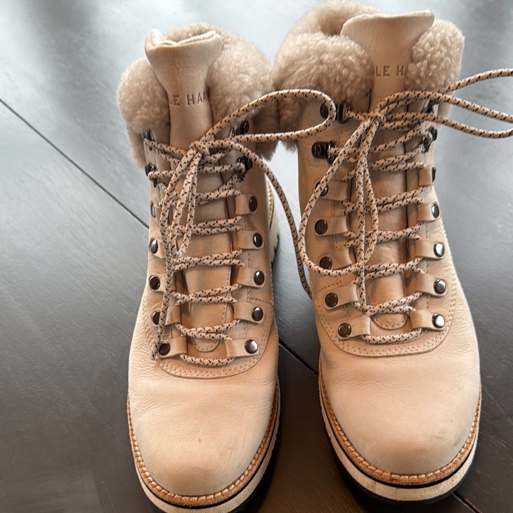 Cole Haan Pink Winter Rain Boots with Padded Collar